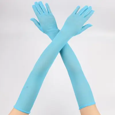 Image de Gants Longs Transparent Dentelle 55cm - Sexy & Élastiques