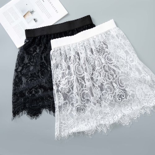 Imagen de Falda Corta de Tul Transparente con Encaje - Estilo Coreano