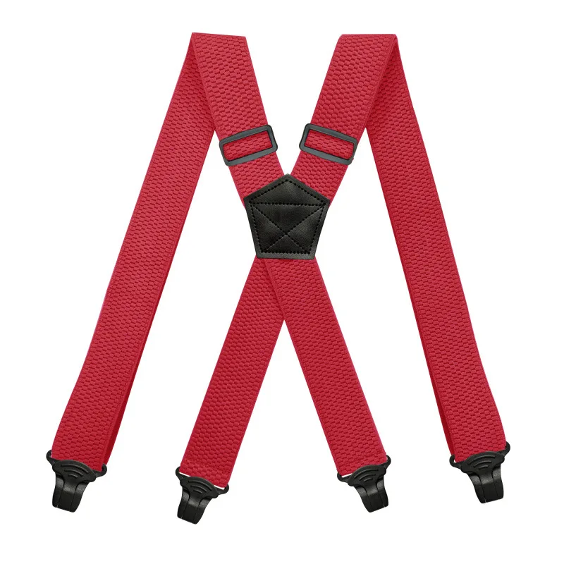 Immagine di Deepeel 3.5X120 cm uomo adulto 4 clip pantaloni casual moda strisce a forma di X morsetto in plastica bretelle elastiche accessorio per cucire
