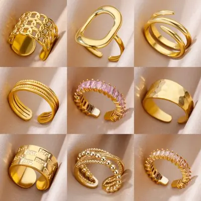 Bague Or Éternelle - Inoxydable 316L, Luxe & Élégance