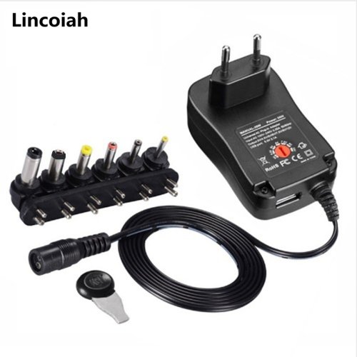 Zdjęcie 3V 4.5V 5V 6V 7.5V 9V 12V 2A/2.5A AC/DC Adapter US/EU/UK/AU Regulowane zasilacze USB Uniwersalna ładowarka Przełącznik zasilania