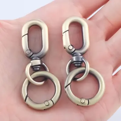 Image de Clip de Porte-Clés Pivotant à Double Ouverture - 2 Pièces