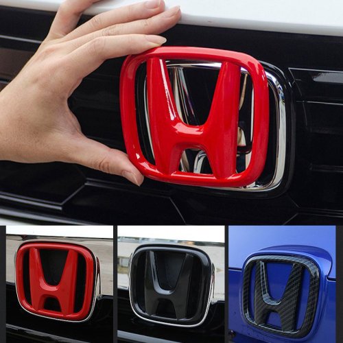 Zdjęcie Emblemat Logo Samochodu z Przodu i Z Tyłu – Naklejka na Grille, Akcesoria do Honda CR-V, Stepwagon, Civic, Accord, City, XR-V, Envix, Odyssey, Vezel, Fit