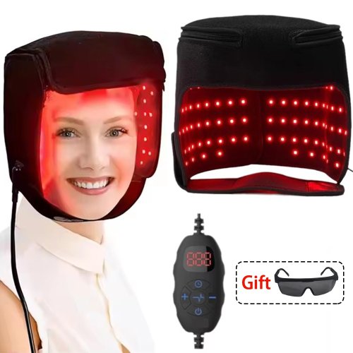 Imagen de Gorro de Luz Roja LED con 180 Diodos 660nm y 850nm para Estimular el Crecimiento Capilar, Fortalecer Raíces y Reducir la Caída del Pelo - Tratamiento Natural Anti-Caída