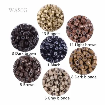 Image de Micro Anneaux en Silicone pour Extensions de Cheveux - 1000 Pièces