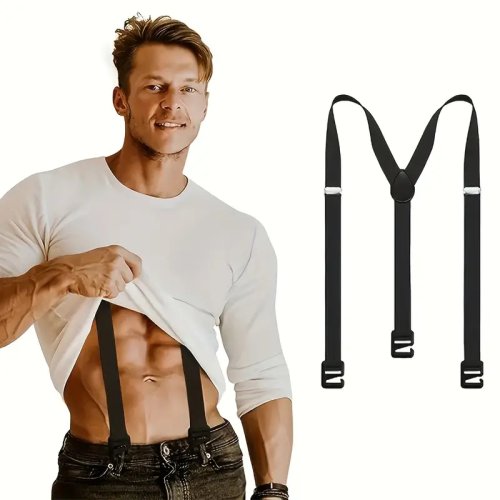 Afbeelding van 2,5 cm breedte heren bretels nieuwe creatieve 3 haken bretels man broek casual heren broek bretels mode verstelbare brace