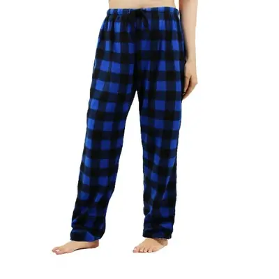 Image de Pantalon de Pyjama Femme Polaire Pelucheux à Carreaux