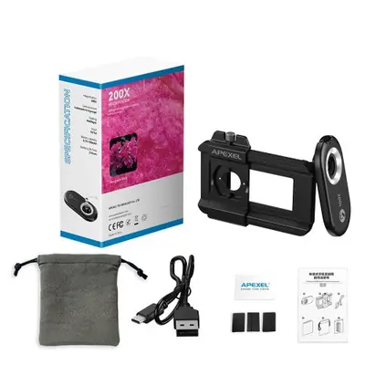 Image de Lentille Macro 100x/200x pour Smartphone avec LED