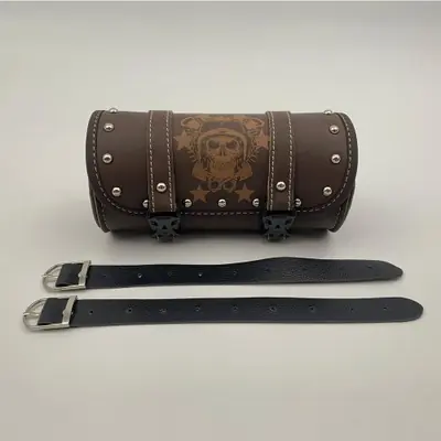 Image de Sacoche Moto Universelle en Cuir PU - Sac de Selle Latéral
