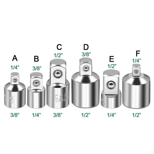 Image of Socket adapter ratchet wrench adapter 1/2 big fly turn 3/8 medium fly turn 1/4 small fly CR-V chrome vanadium steel