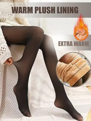 Image de Leggings Translucides Chauds en Velours - Tailles Grandes