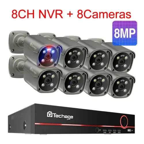 8CH 8Pcs 8MP caméra
