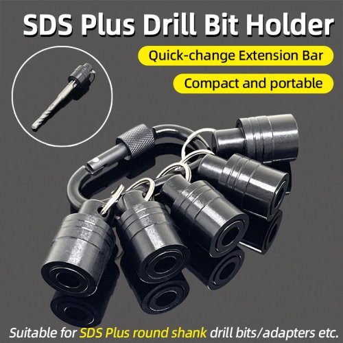 Afbeelding van SDS-Plus Schachtboorhouder met Sleutelhanger, Verlengstuk en Socket Adapter – Draagbare Handhouders voor Eenvoudige Wisseling