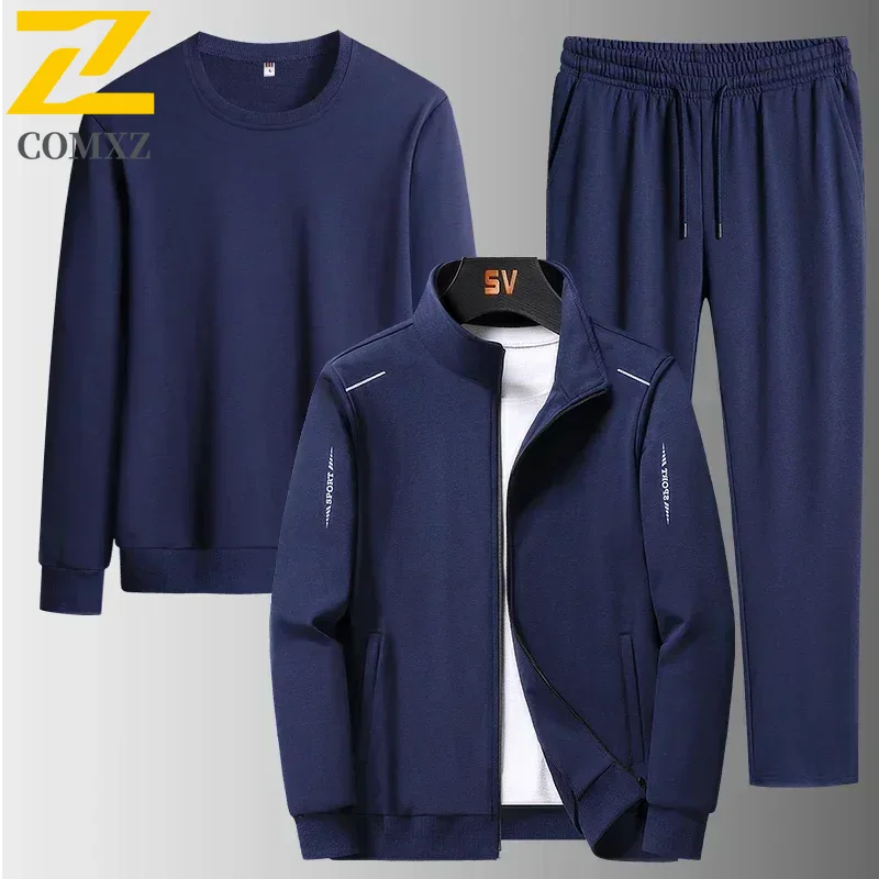 Immagine di Tuta maschile Giacca + Pantaloni Set da uomo di grandi dimensioni 6XL 7XL 8XL Moda Nuovo Autunno Inverno Homme Completo Felpa Pantaloni sportivi Uomo Set