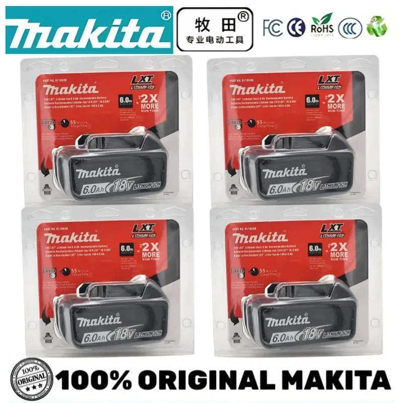 Image of Genuine 6Ah Makita BL1860 18V Li-Ion Battery for Power Tools – Compatible with BL1850, BL1840, and 18V Screwdrivers Featuring BMS Protection and TPCell Technology