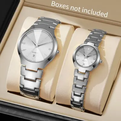 Image de Montres de Couple Luxe - Set Homme & Femme en Acier Inoxydable