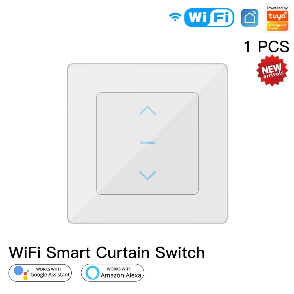 Bild von MOES Touch Design WiFi Smart Vorhangschalter für motorisierte Vorhänge und Rollos funktionieren mit der Tuya Smart Life App Alexa Google