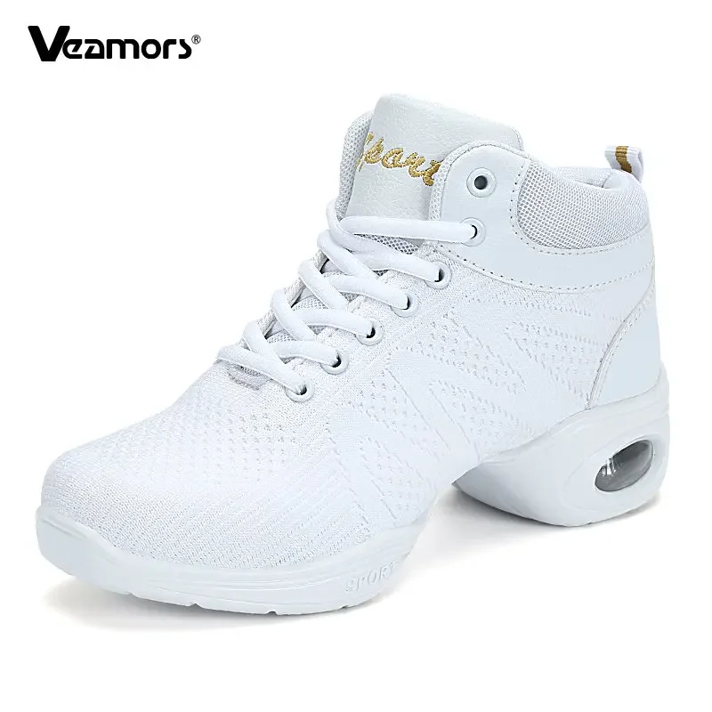 Image of Women's Comfortable Dance Sneakers with Soft Outsole, Breathable Woven Mesh, Modern Jazz & Sports Style