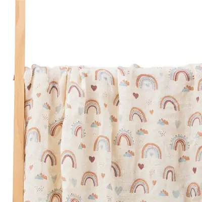 Image de Couverture d'emmaillotage douce en coton bambou pour bébé