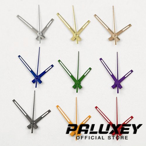 Imagen de Agujas de Reloj en Colores Verde, Rosa, Oro, Rojo, Plata, Azul y Naranja para Movimientos NH35, NH36, 4R7S – Accesorios Precisos para Reparación y Personalización