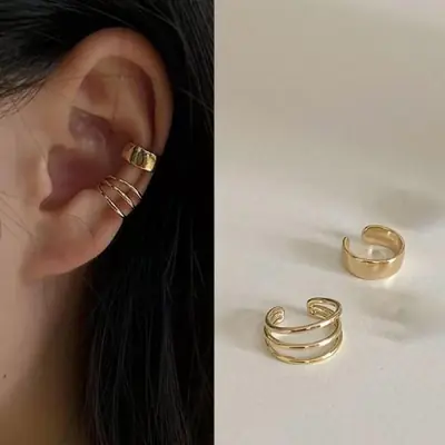 Image de Boucles d'oreilles à clip feuilles argentées - Sans perçage