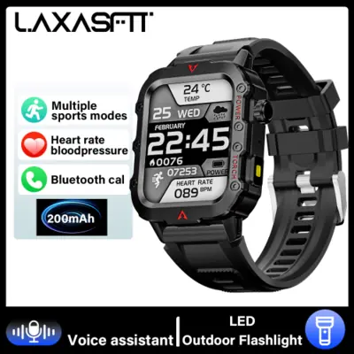 Image de Montre Connectée Homme 1.85" - Bluetooth, Lampe LED & Assistant Vocal