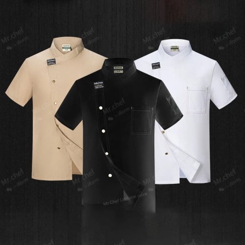 Afbeelding van Unisex Chef Jas met Korte Mouwen - Professieel Keukenuniform