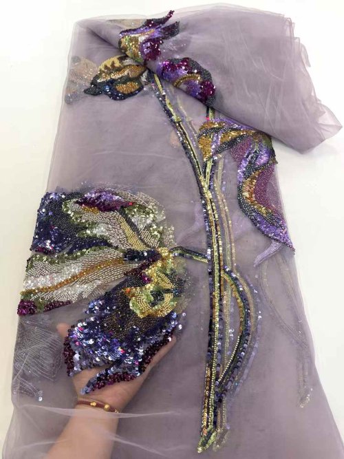 Image de Dentelle Luxe Paillettes & Perles - 5 Yards