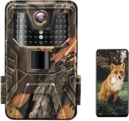 Image of 4K 30MP WiFi Trail Camera with Live Streaming, Night Vision, Bluetooth Control & App Integration for Hunting and Wildlife Surveillance