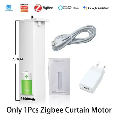 Image de Moteur de Rideau Électrique Zigbee - Contrôle à Distance & Automatique