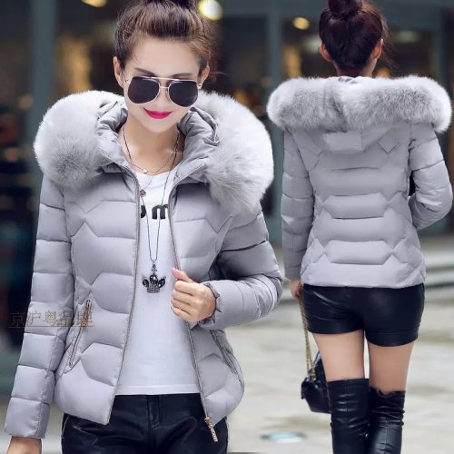 Imagen de Abrigo Corto de Algodón para Mujer con Cuello de Piel Falsa, Parka Acolchada de Invierno 2025, Chaqueta Caliente y Estilo Moderno en Tallas Grandes