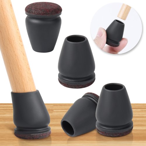 Image of 16-Piece Natural Rubber Chair Leg Protectors with Non-Slip Felt Pads – Floor-Saving Furniture Feet Caps for Silent Movement and Scratch Prevention