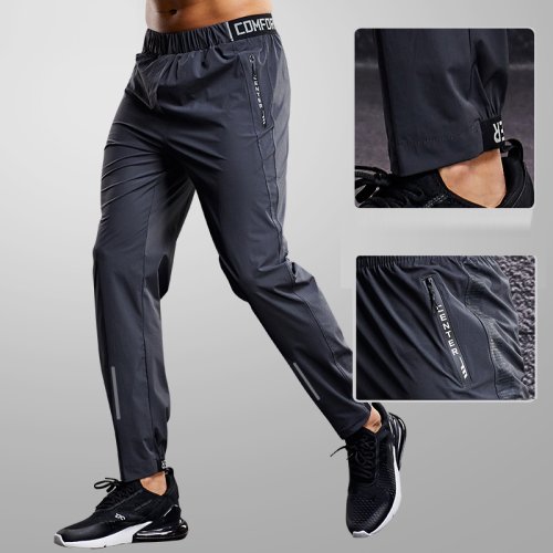 Imagen de Pantalones Deportivos para Hombre con Secado Rápido, Bolsillos con Cremallera, Ideales para Correr y Entrenamientos de Fitness