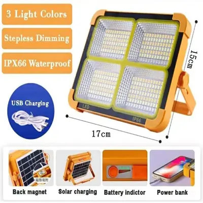 Image de Projecteur Solaire Rechargeable LED - Lumière Puissante & Portable