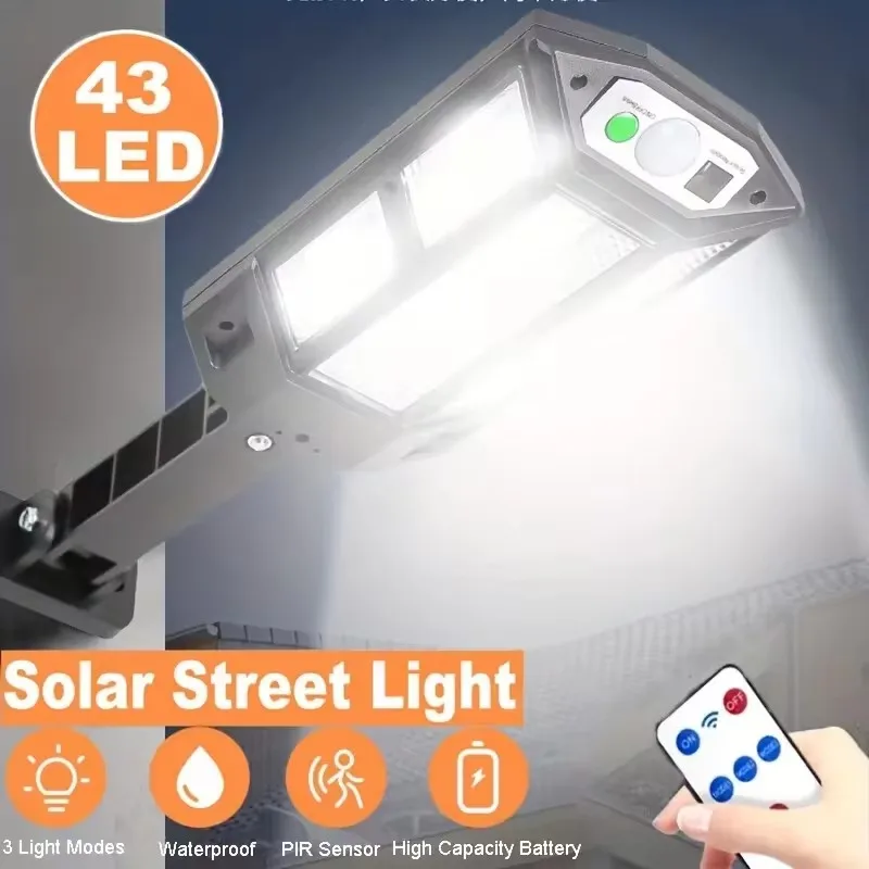 Afbeelding van Nieuwste Zonne-Energie LED Buitenlamp met Bewegingssensor, 300.000 Lumen, Waterdicht IP65, 4 Verlichtingsmodi voor Tuin, Oprit en Straat