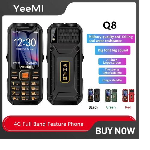 Bild von YeeMi Q8 4G – Robustes Wasserdichtes Handy mit 16800mAh Akku