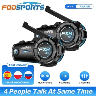 Image de Intercom Bluetooth Moto 4 Cavaliers - Fodsports FX8 Air