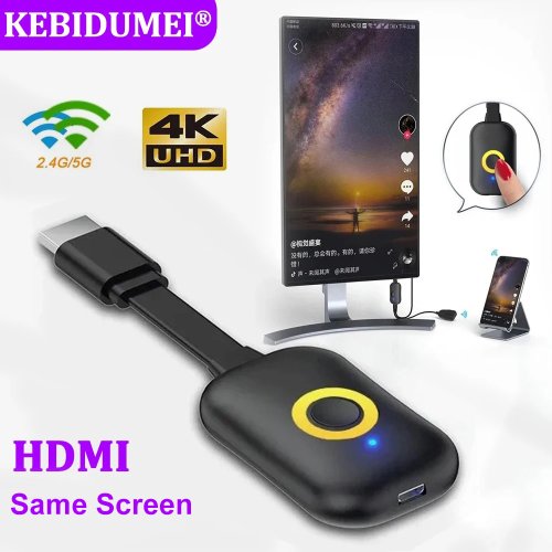 Afbeelding van 4K HDMI Adapter met Draadloze WiFi 2.4G/5G Dual Band – TV Stick voor Android en iOS, Schermspiegeling naar TV