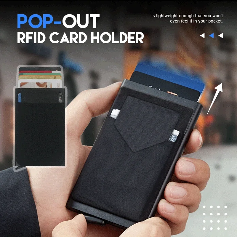 Bild von ID Bank Kreditkarte Halter männer Brieftasche Anti Rfid Blocking Geschützt Magie Business Anti-diebstahl Schlank Dünne Männer geld Kartenhalter