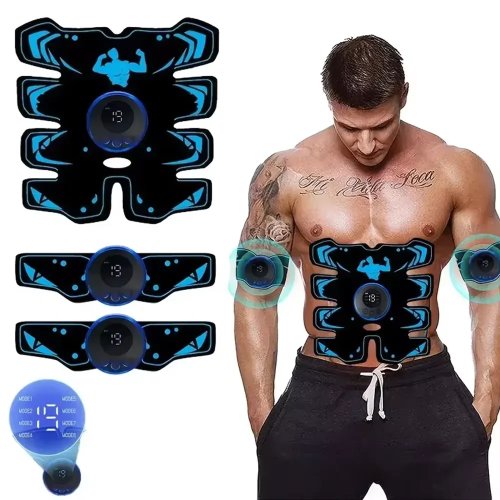 Afbeelding van USB Oplaadbare EMS Spierstimulator Abs Armen 3-in-1 Trainingspad Draadloze Smart Fitness Buiktrainer Lichaamsvermagering