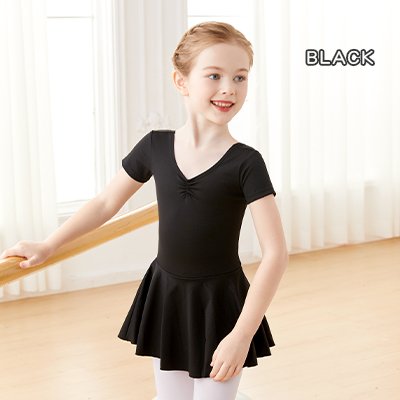 Bild von Mädchen-Ballett-Trikotkleid, rosa Tanz-Trikot mit Tutu, kurzärmeliges Ballerina-Kleid für Kleinkinder, Mädchen/kleine Mädchen/große Mädchen