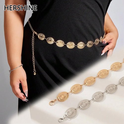 Imagen de Cadena grande de talla grande para mujer, cadena de cintura, patrón de estilo bohemio, accesorios de encaje, decoración, accesorios de vestido, primavera, verano