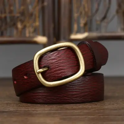 Image de Ceinture en Cuir Véritable pour Femme - Style Rétro & Élégant