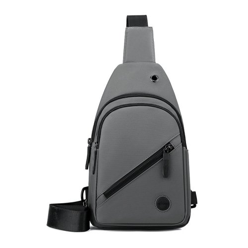 Immagine di Borsa da petto leggera da uomo, borsa a tracolla casual in nylon, borsa a tracolla multiuso da escur...