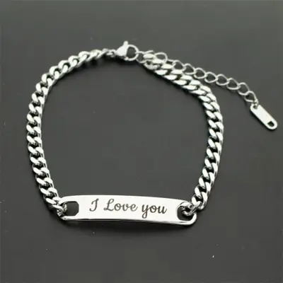 Image de Bracelet d'identité homme gravé - Acier inoxydable personnalisé