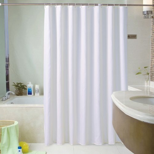 Afbeelding van Waterdichte, Dikke en Effen Douche Gordijn voor Badkamer – Grote Brede Badafsluiting met 12 Haken, Compleet Set