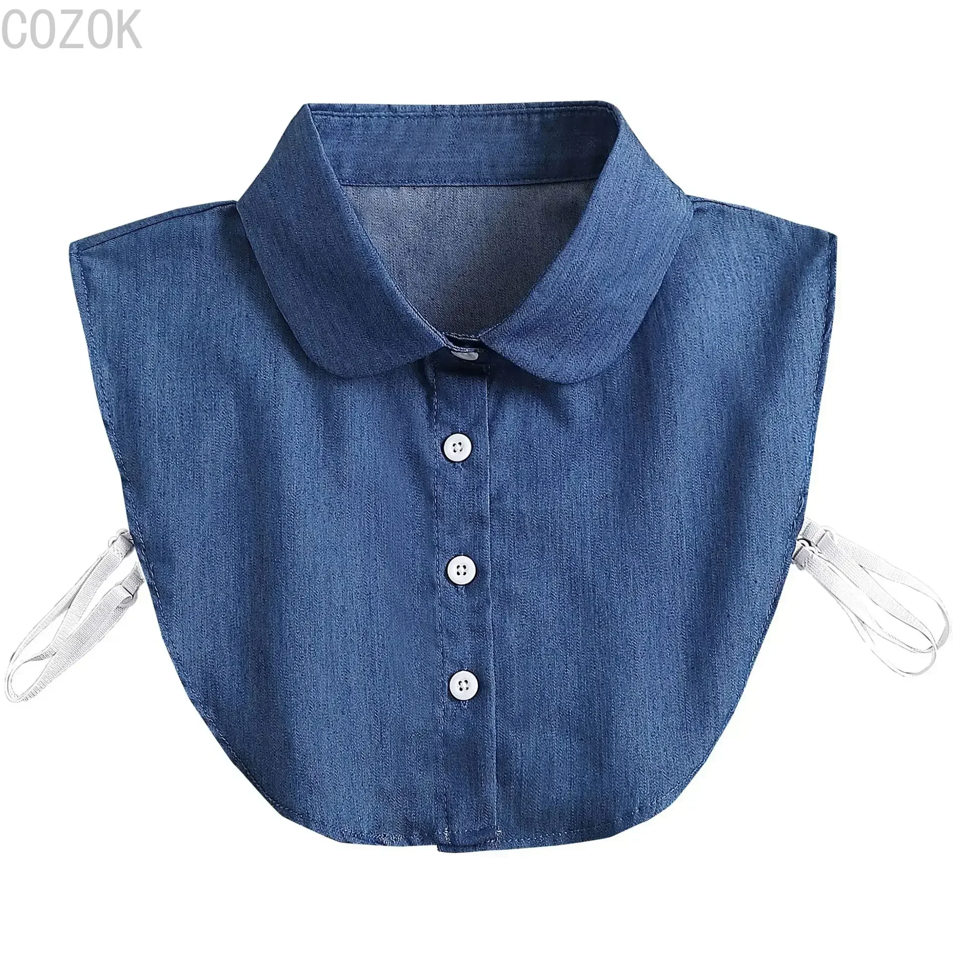Afbeelding van Stijlvolle Denim Blouse met Valse Revers
