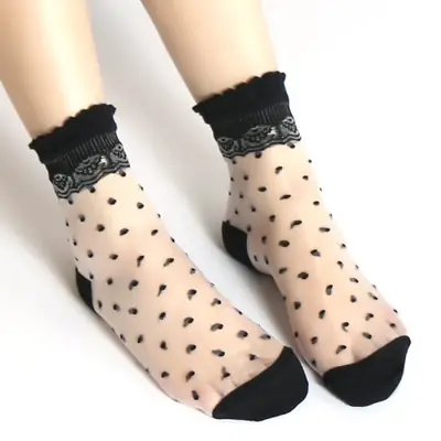 Image de Chaussettes Invisibles Dentelle Transparentes pour Femmes