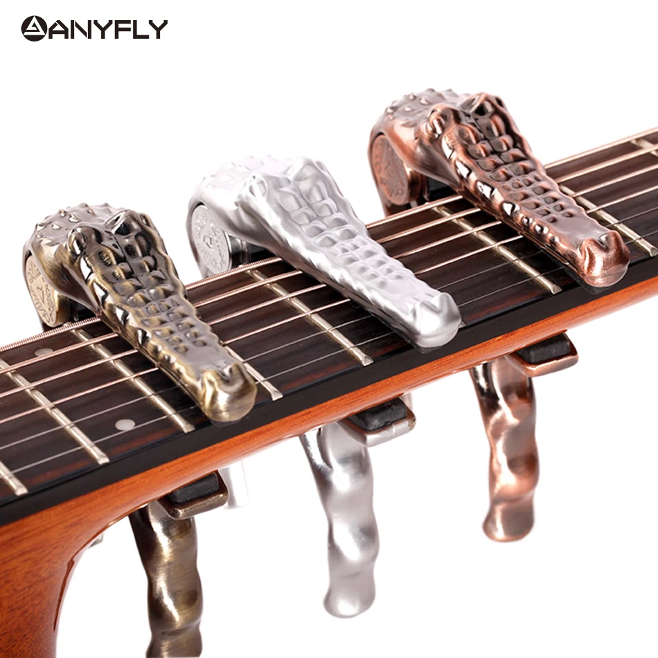 Imagen de Capo de Metal Alice A007G con Diseño de Cocodrilo para Guitarra Acústica Folk - Abrazadera de Alta Calidad para Músicos Principiantes y Profesionales