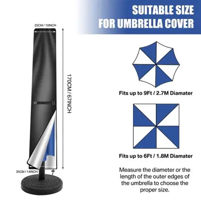 Image de Housse de Protection UV Imperméable pour Parasol de Patio